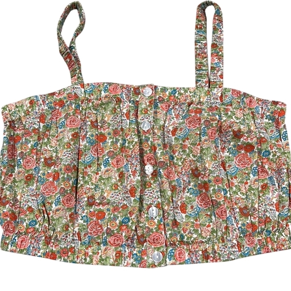 Roller Rabbit Crop Top M Floral Elysian Day Miley Cotton Liberty New